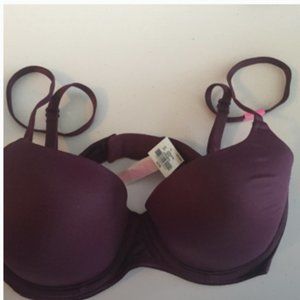 Pink Victoria Secret Tshirt lightly lined NWT  PURPLE BRA